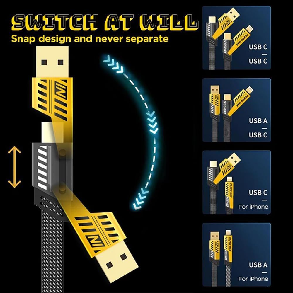 4 in 1 Car Charging Cable - Multi USB | Nazzah
