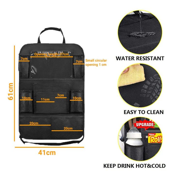 Car Seat Back Storage Bag - Organizer for Travel | Nazzah
