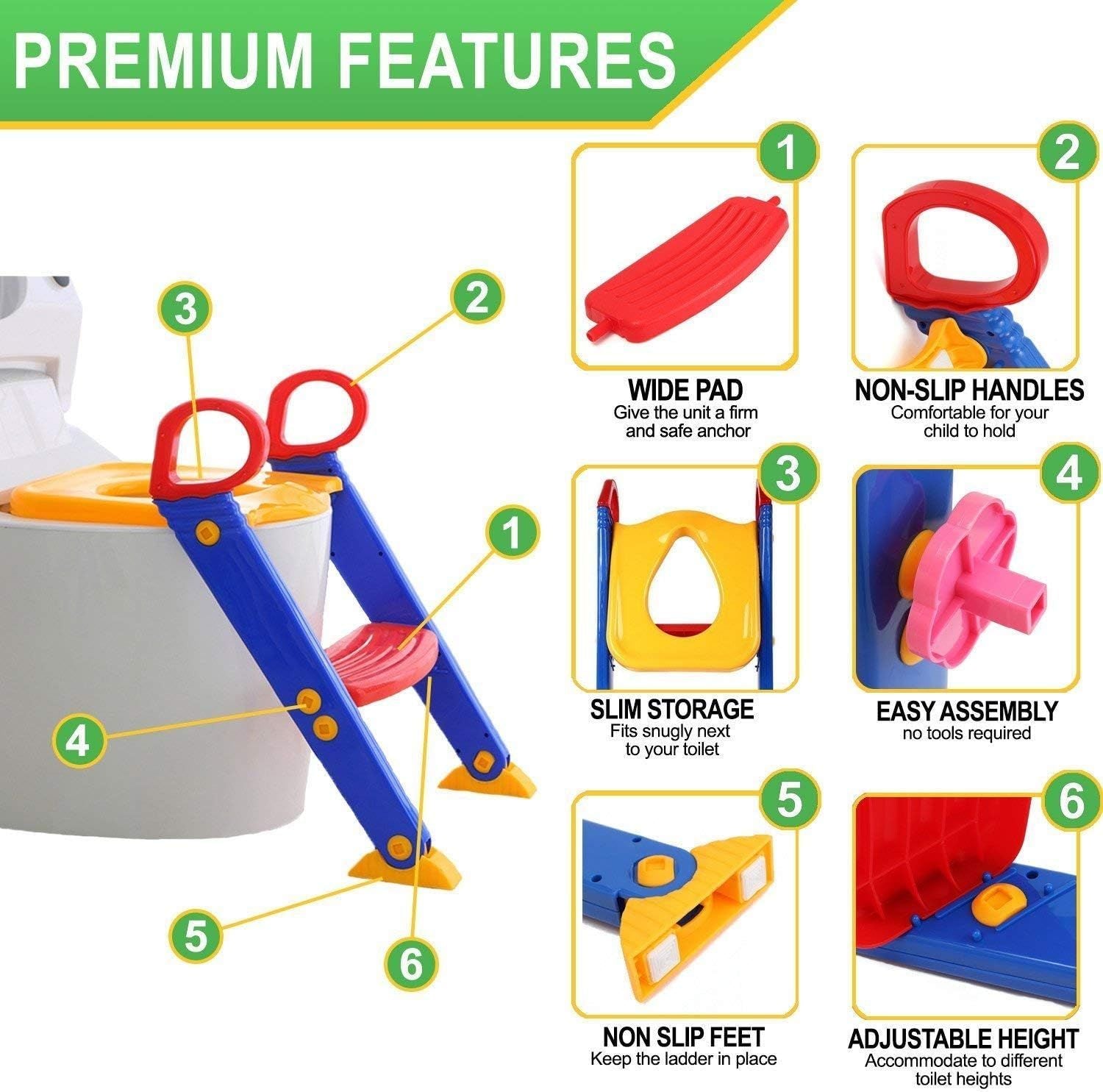 Children Toilet Ladder - Potty Training Seat | Nazzah
