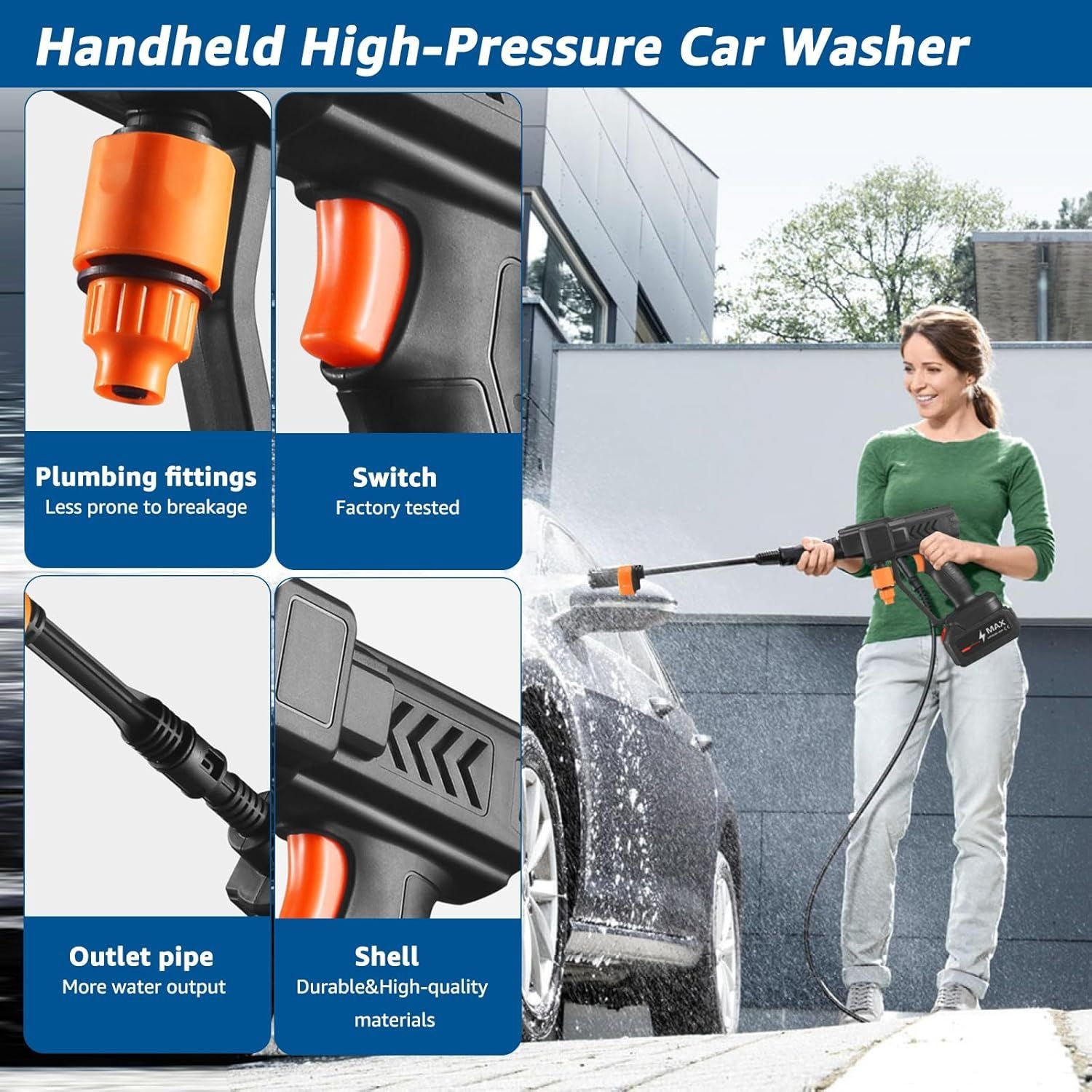 High Pressure Water Cleaning Gun - Car Wash Tool | Nazzah

