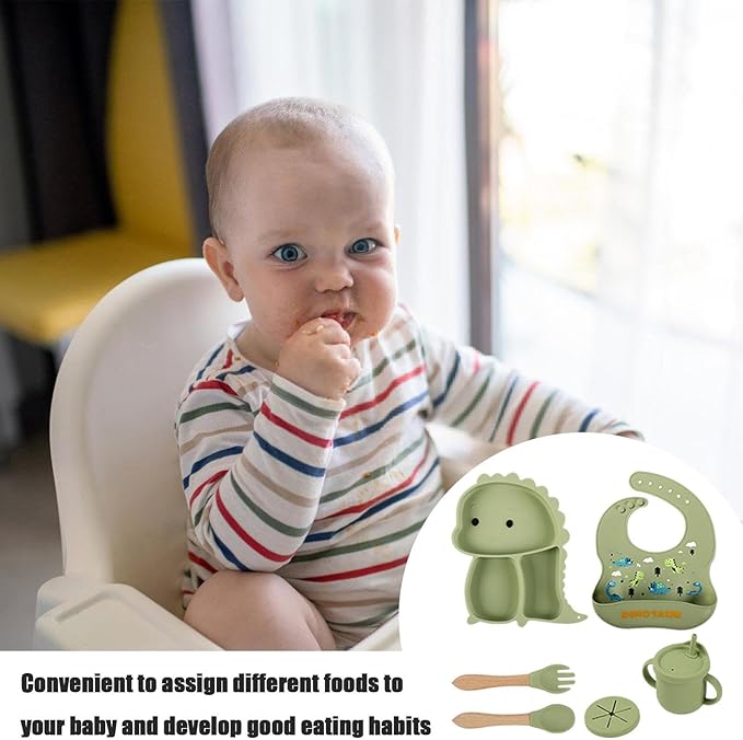 Kidilo Baby Silicone Feeding Set with Suction - 5Pcs