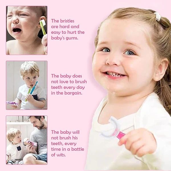 Kids U-Shaped Toothbrush - Soft Silicone | Nazzah

