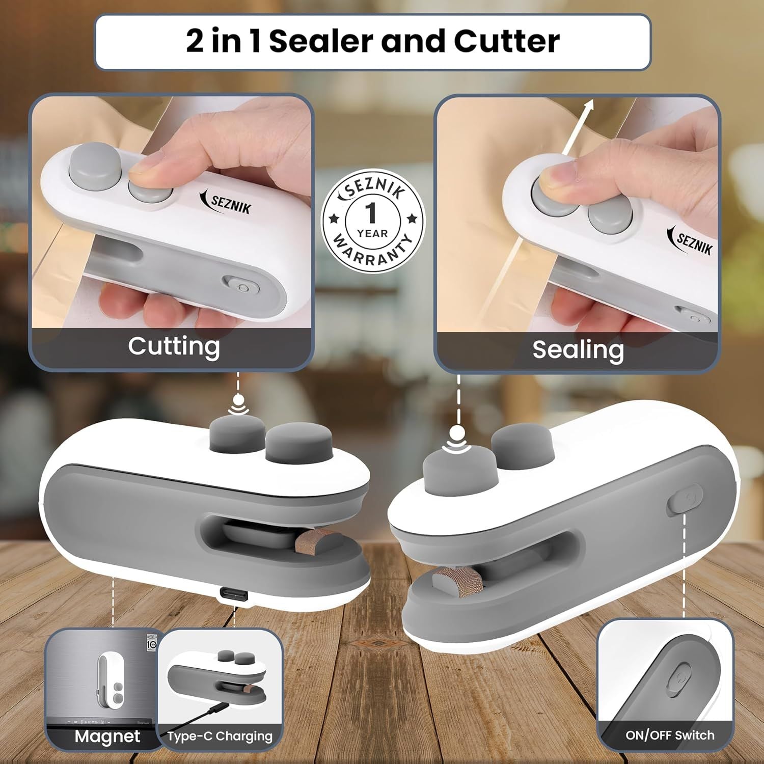 Mini Portable Sealing Machine - Food Bag Sealer | Nazzah
