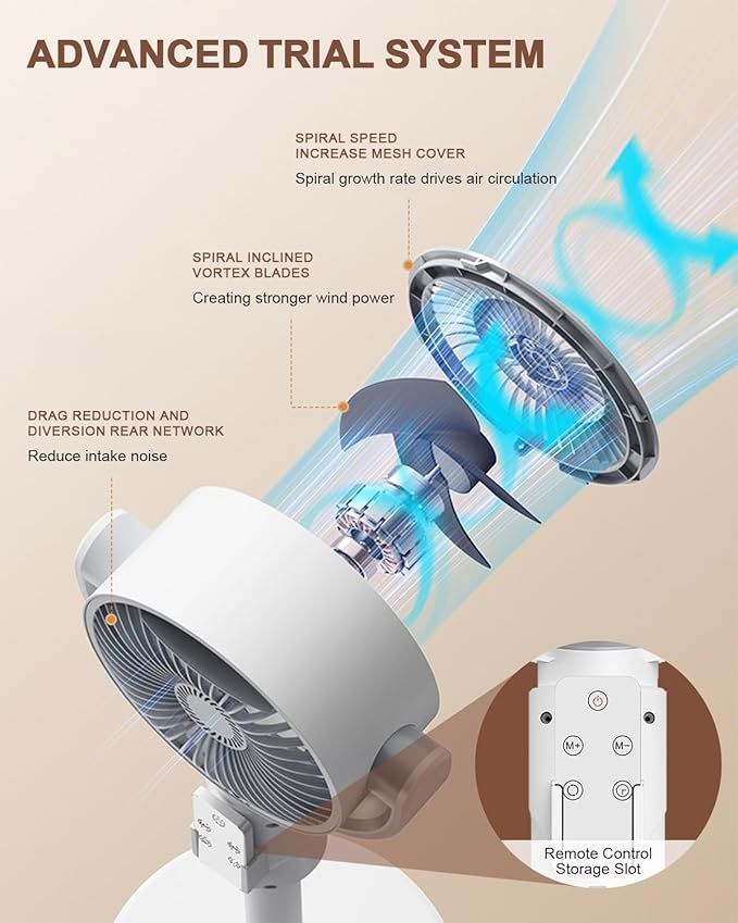 Standing Fan for Bedroom - Quiet Cooling | Nazzah
