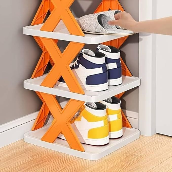 X-Shaped Shoe Rack - Foldable Storage | Nazzah
